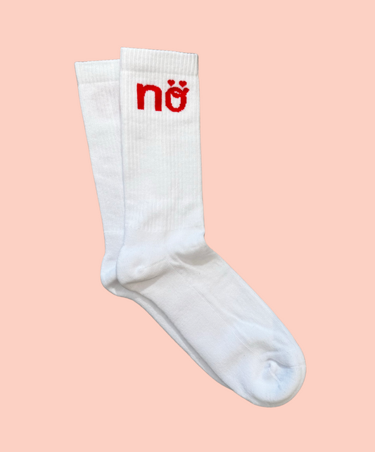 NÖ Socken Herz weiss