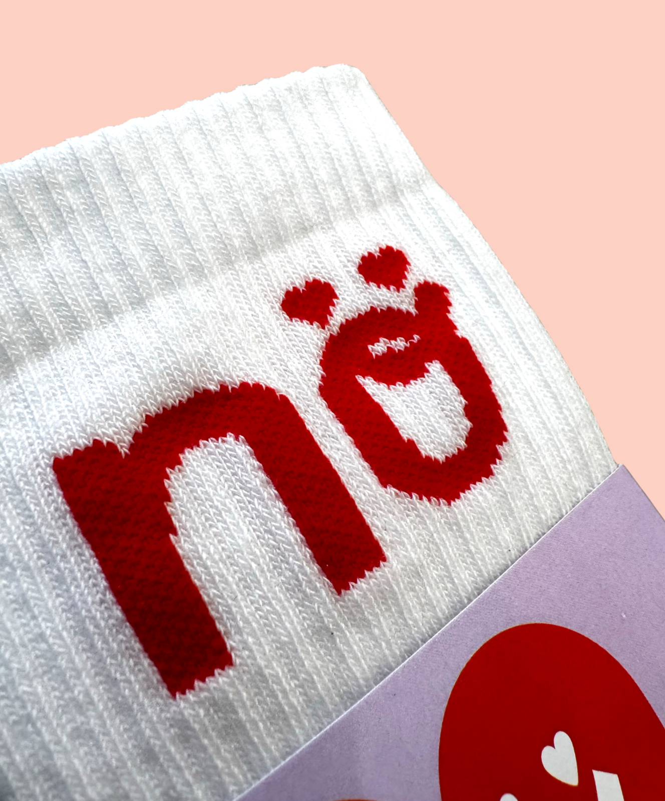 NÖ Socken Herz weiss