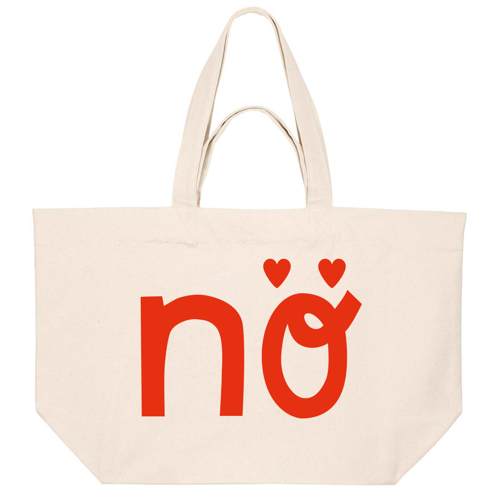 NÖ Shopper Herz natur ROT