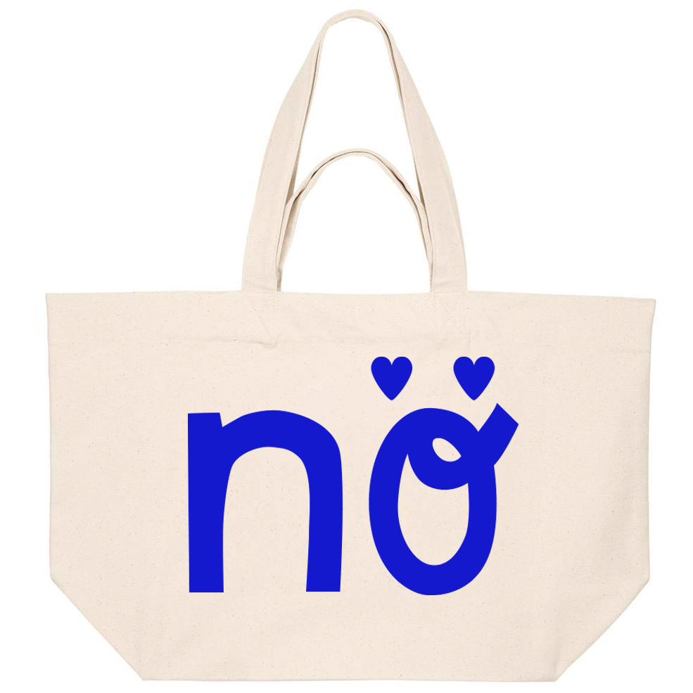 NÖ Shopper Herz natur BLAU